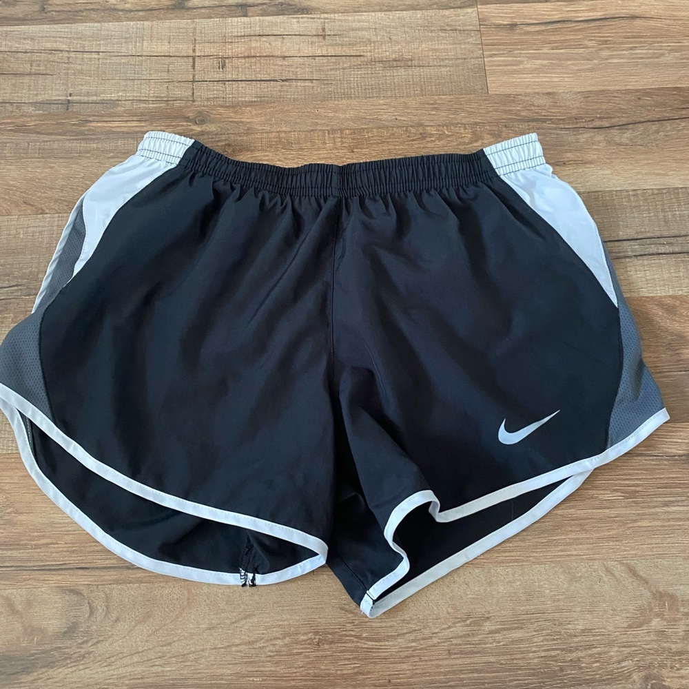 Nike Black and White Athletic Shorts Dri-FIT Design